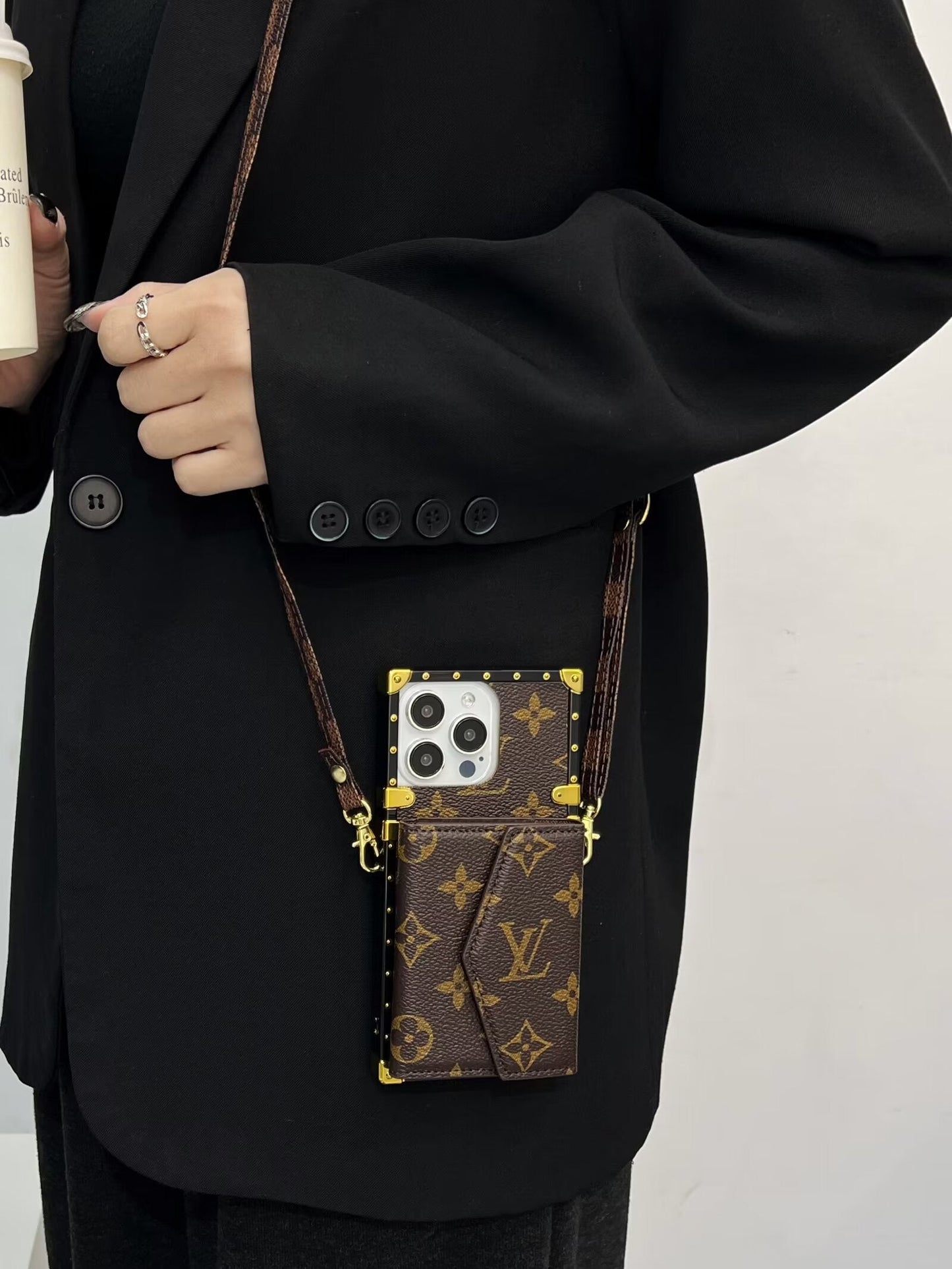 Designer Louis Vuitton IPhone Case With Wallet Card Holder