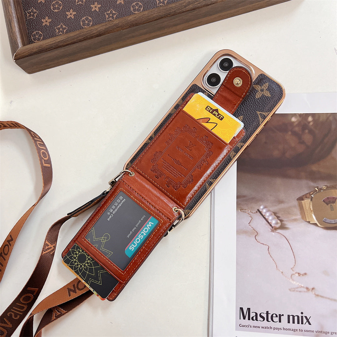 LUXURY LV CARD HOLDER CROSSBODY IPHONE CASE