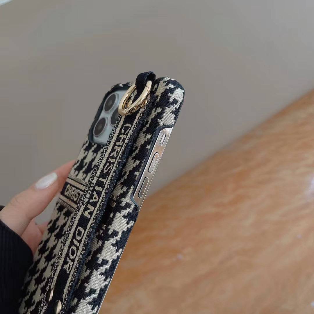 Dior Phone Case with Hand Strap for iPhone