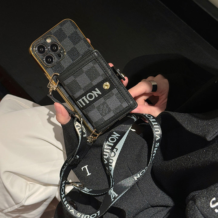 Luxury  LV CASE WITH CHAIN FOR IPHONE 16 15 14