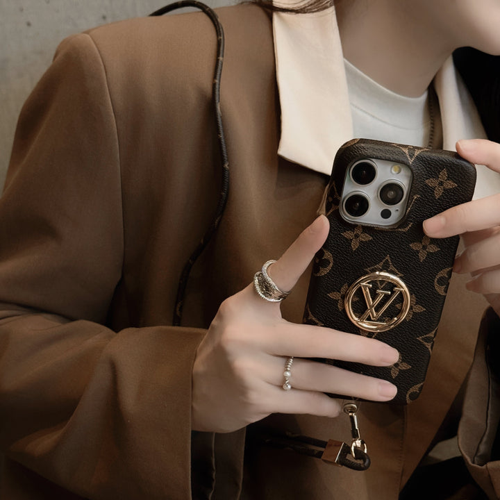 LUXURY LOUIS VUITTON IPHONE CASE WITH STRAP