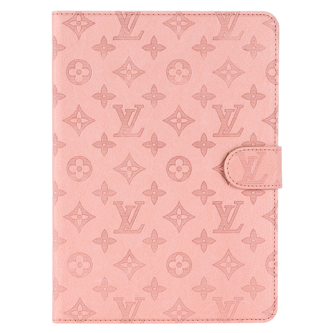 Designer 3D Embossed Canvas Monogram Holster Apple iPad Flip Cover With Stand Function Inspired