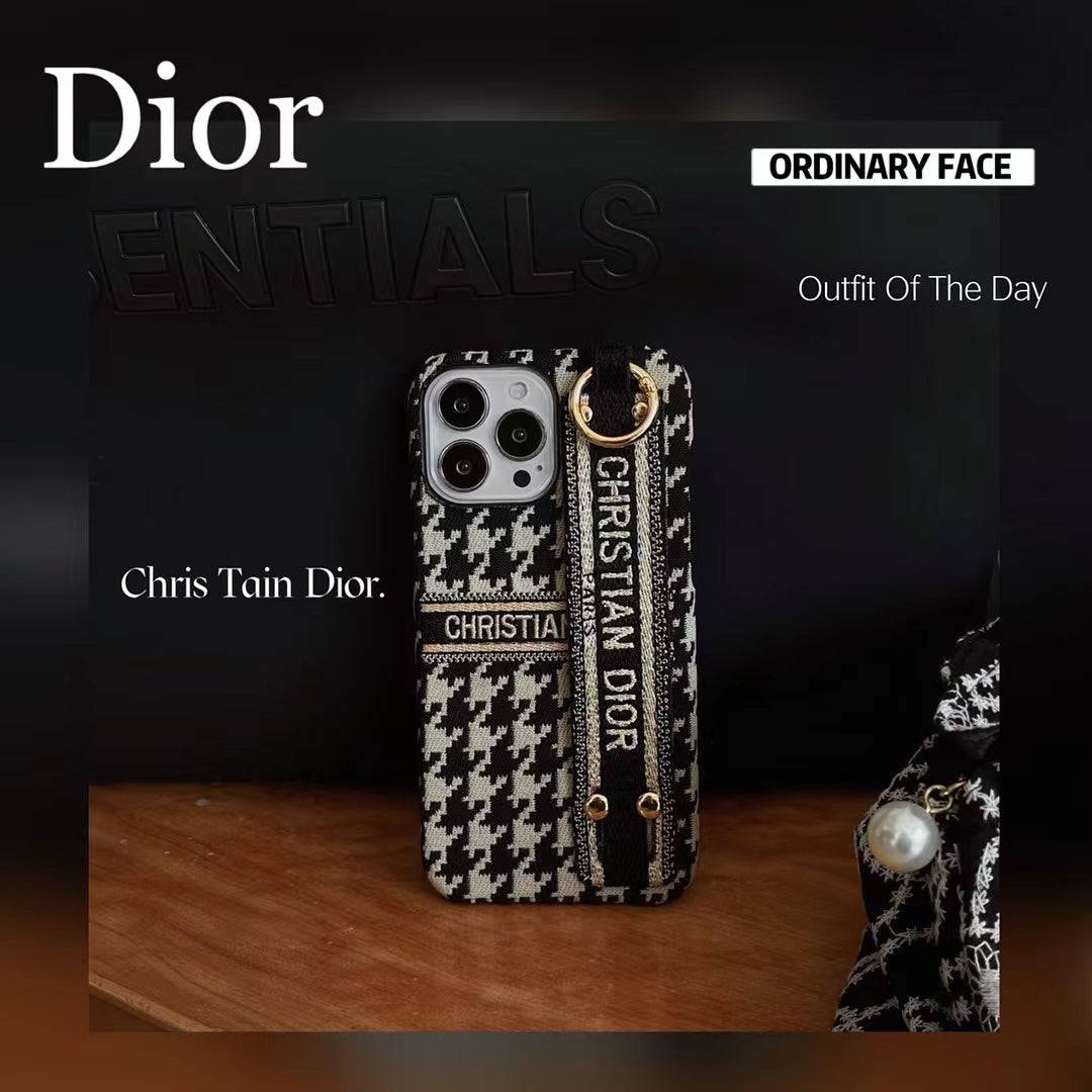 Dior Phone Case with Hand Strap for iPhone