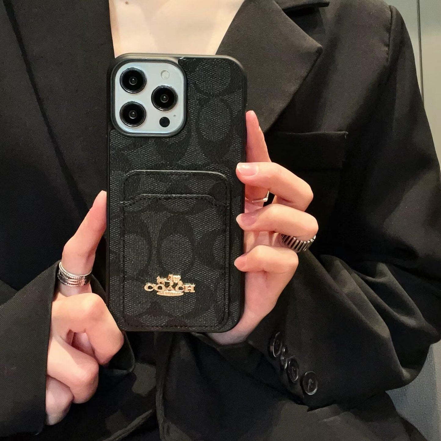Designer Coach Leather iPhone Case Inspired