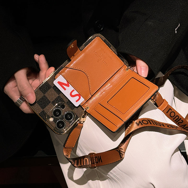 Luxury  LV CASE WITH CHAIN FOR IPHONE 16 15 14