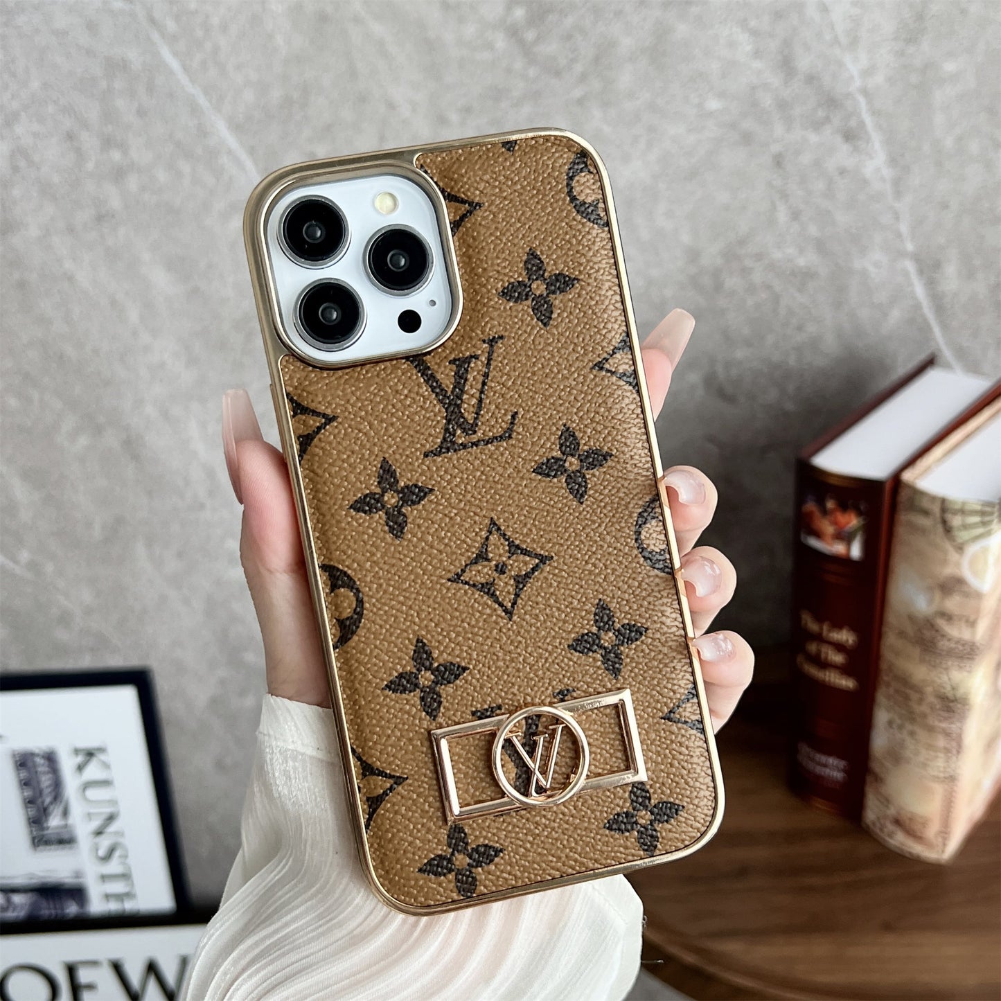MONOGRAM CANVAS LEATHER LV IPHONE CASE