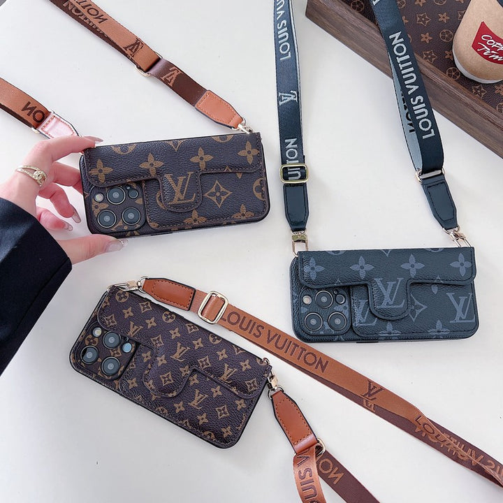 Luxury LV Card Holder Crossbody iPhone Case