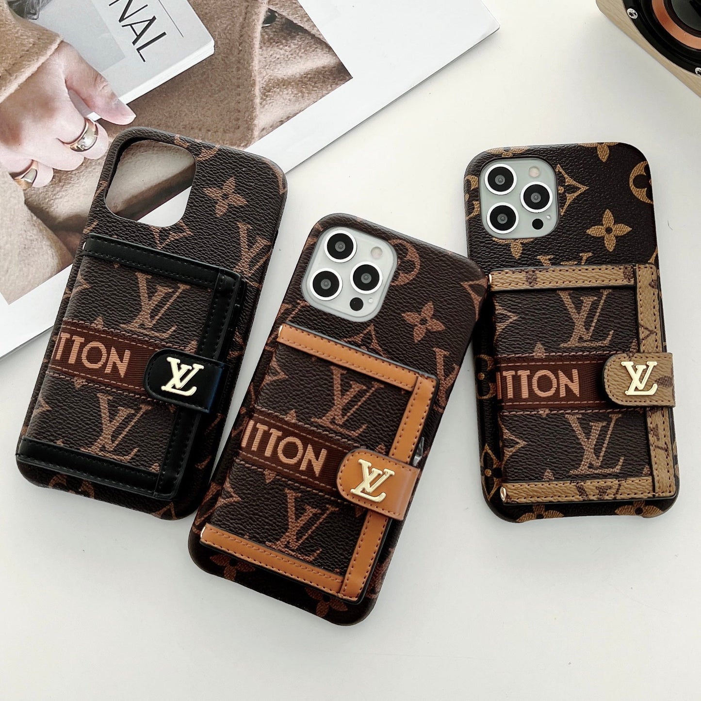 Designer LV WALLET CARD HOLDER PHONE CASE