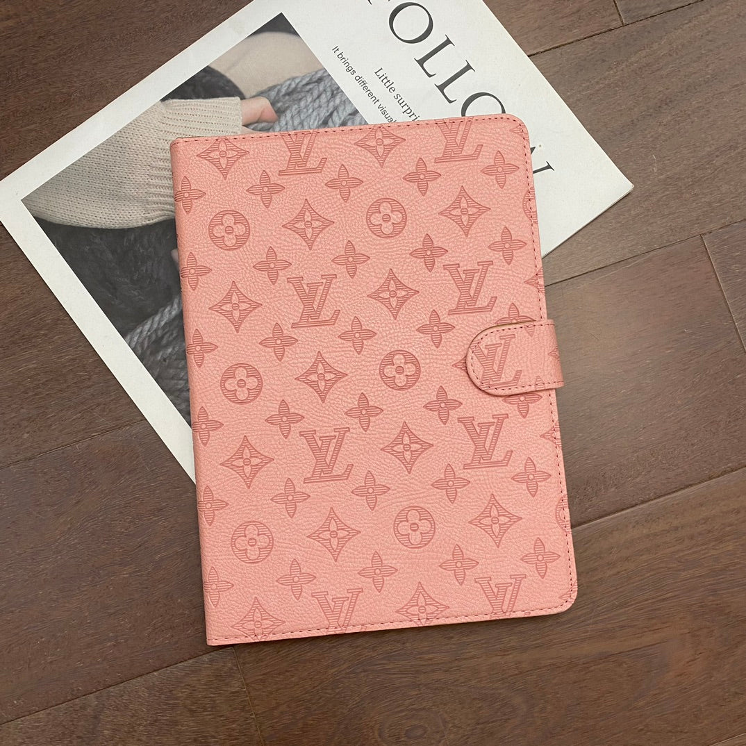 Designer 3D Embossed Canvas Monogram Holster Apple iPad Flip Cover With Stand Function Inspired