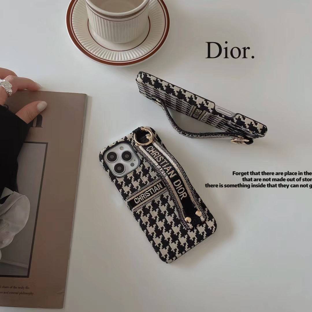 Dior Phone Case with Hand Strap for iPhone