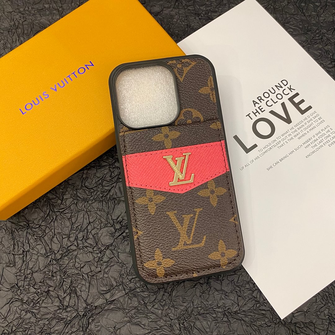 LUXURY MONOGRAM LV LEATHER IPHONE CASE FLIP WALLET