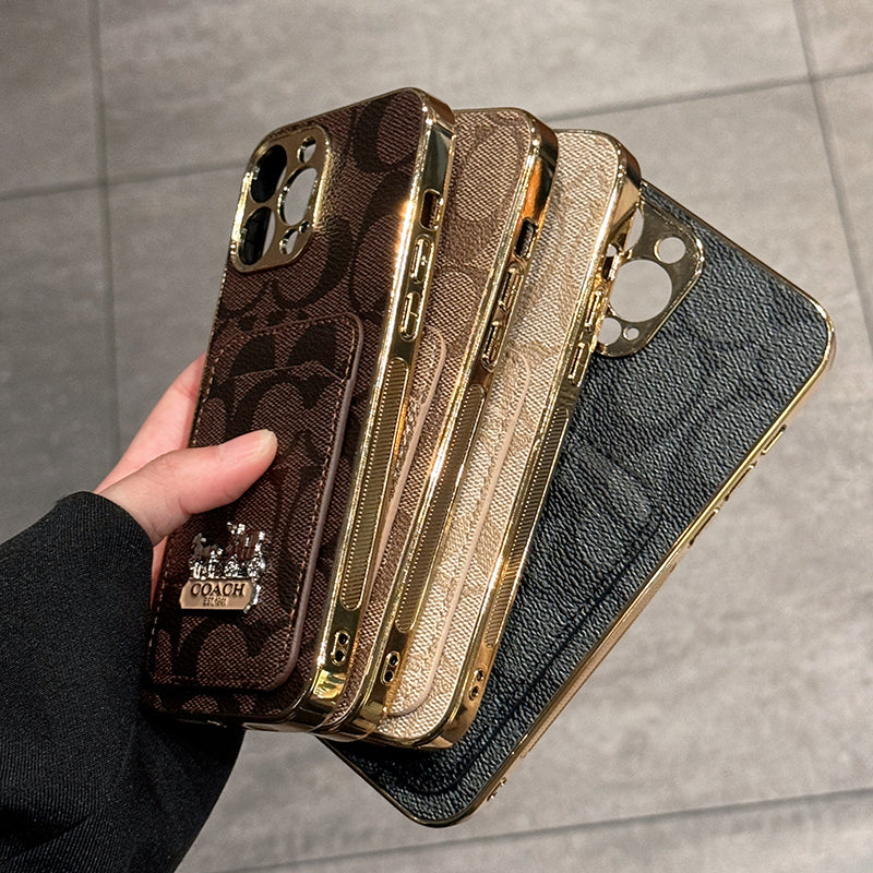 Designer Coach Card Holder Leather iPhone Case Inspired