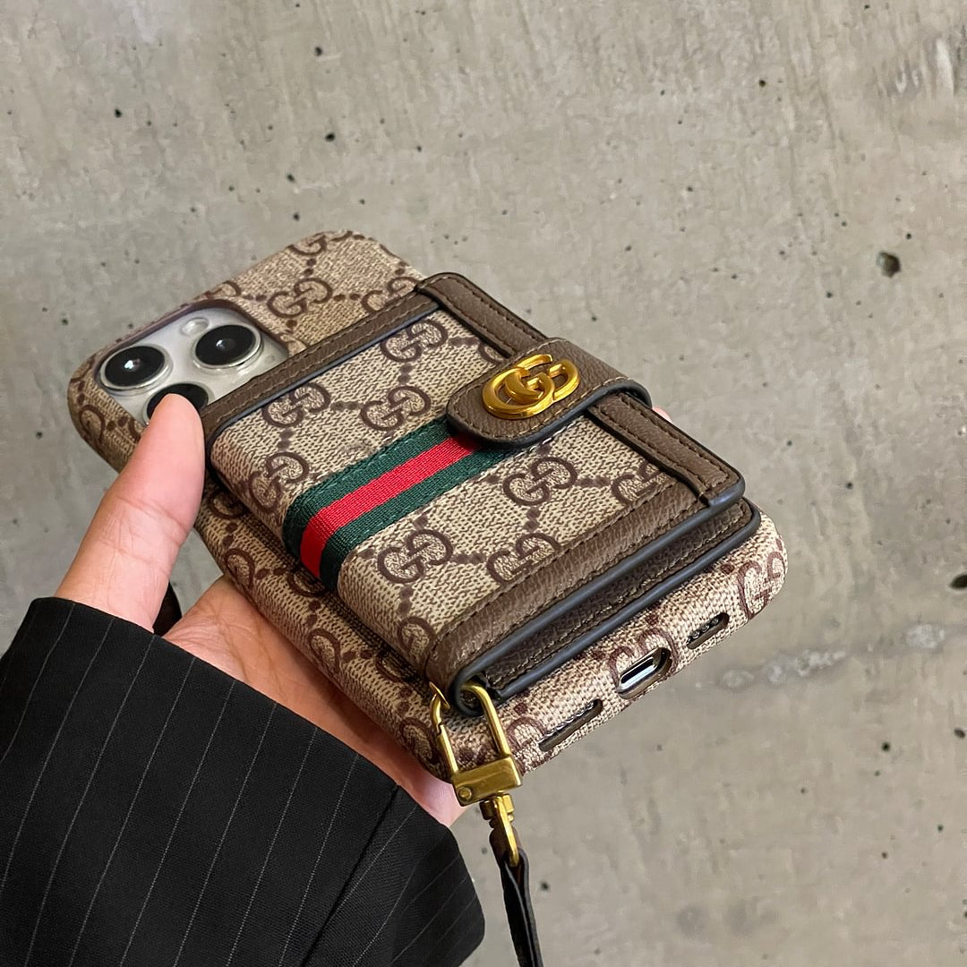 Ophidia Leather GG Wallet Crossbody iPhone Case