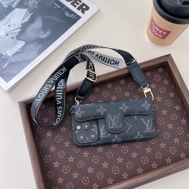 Luxury LV Card Holder Crossbody iPhone Case
