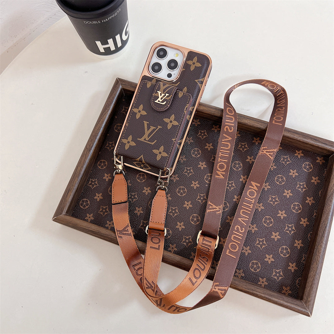 LUXURY LV CARD HOLDER CROSSBODY IPHONE CASE