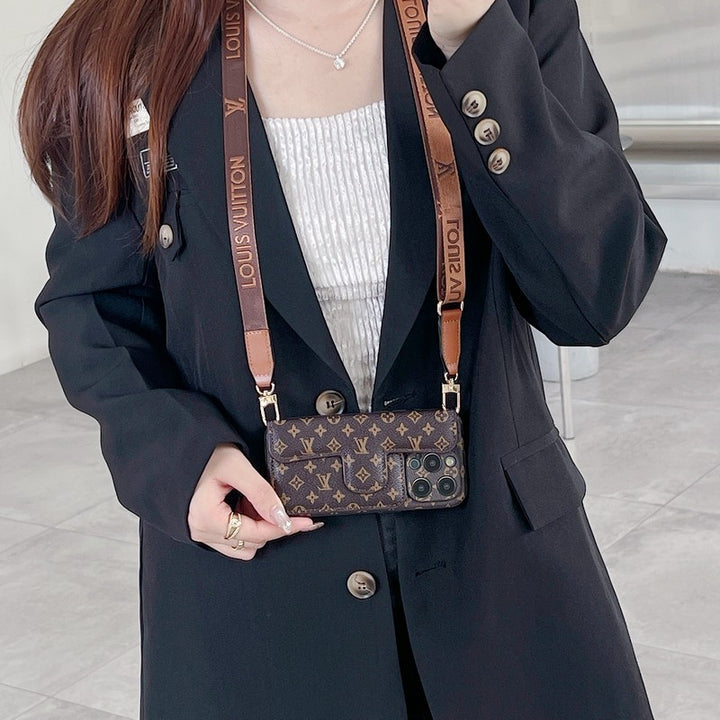 Luxury LV Card Holder Crossbody iPhone Case