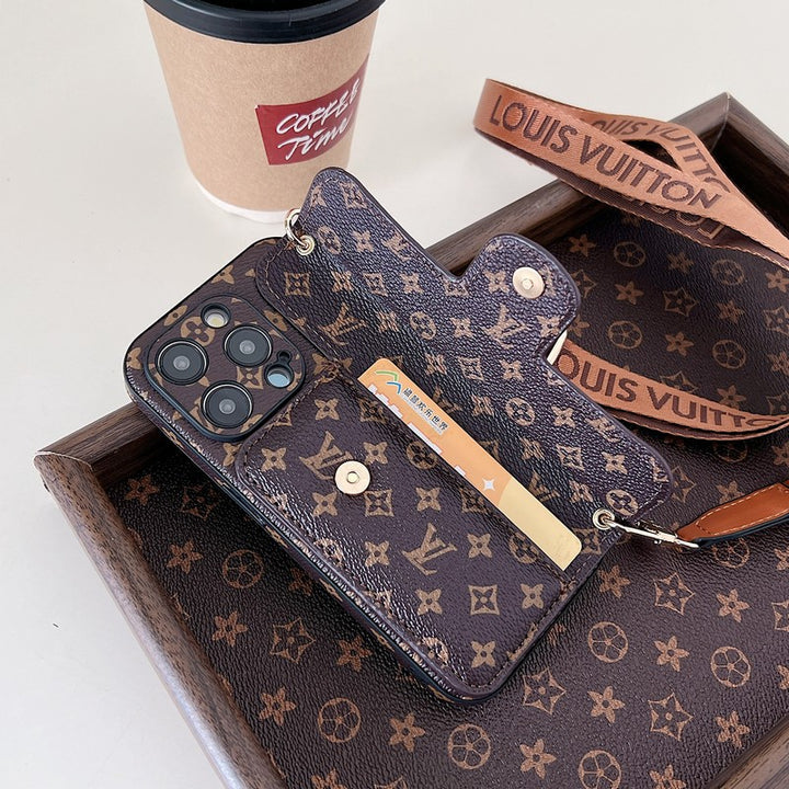Luxury LV Card Holder Crossbody iPhone Case