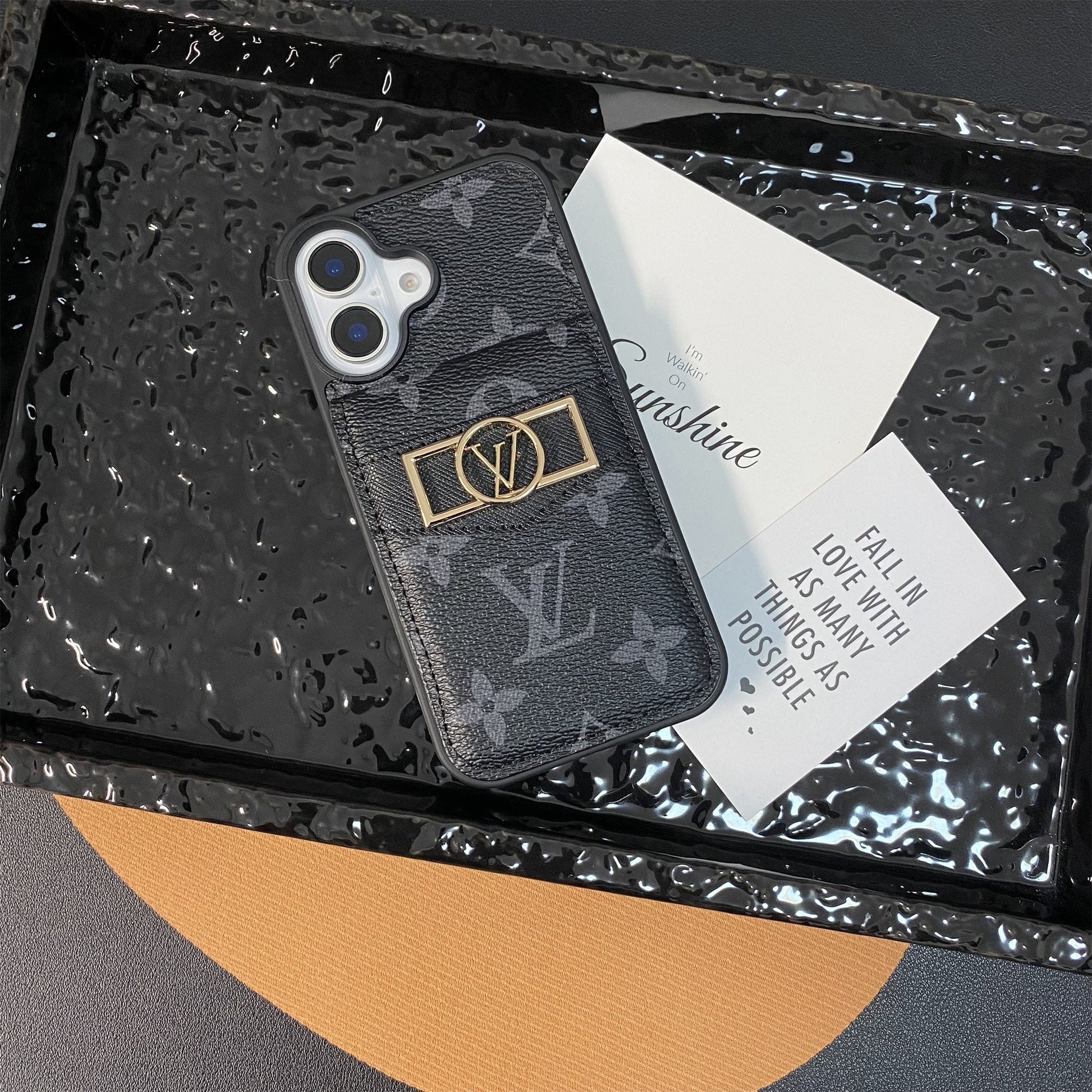 CHIC LUXURY LEATHER LV IPHONE CASE