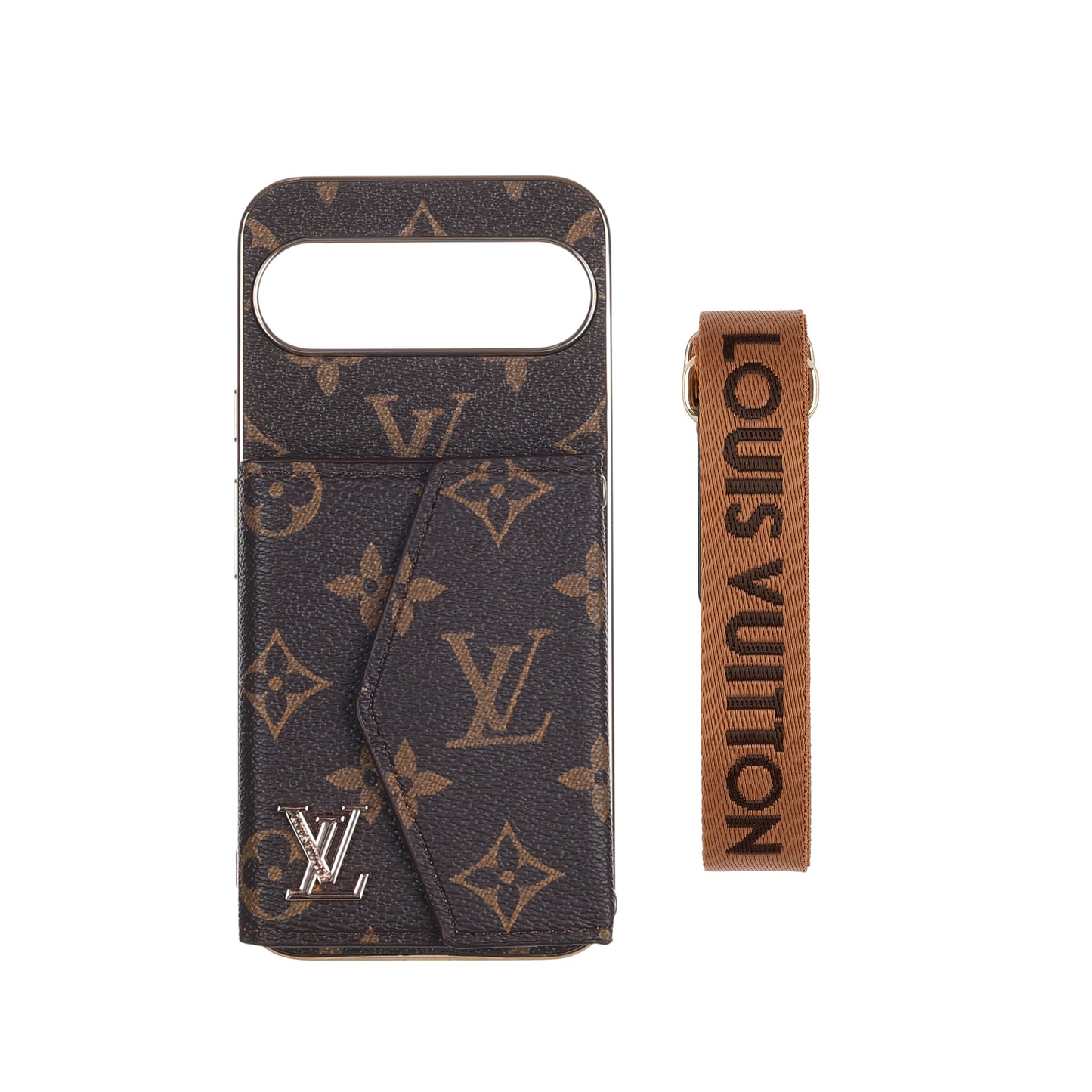 Louis Vuitton Google Pixel phone case With Card Holder & Strap