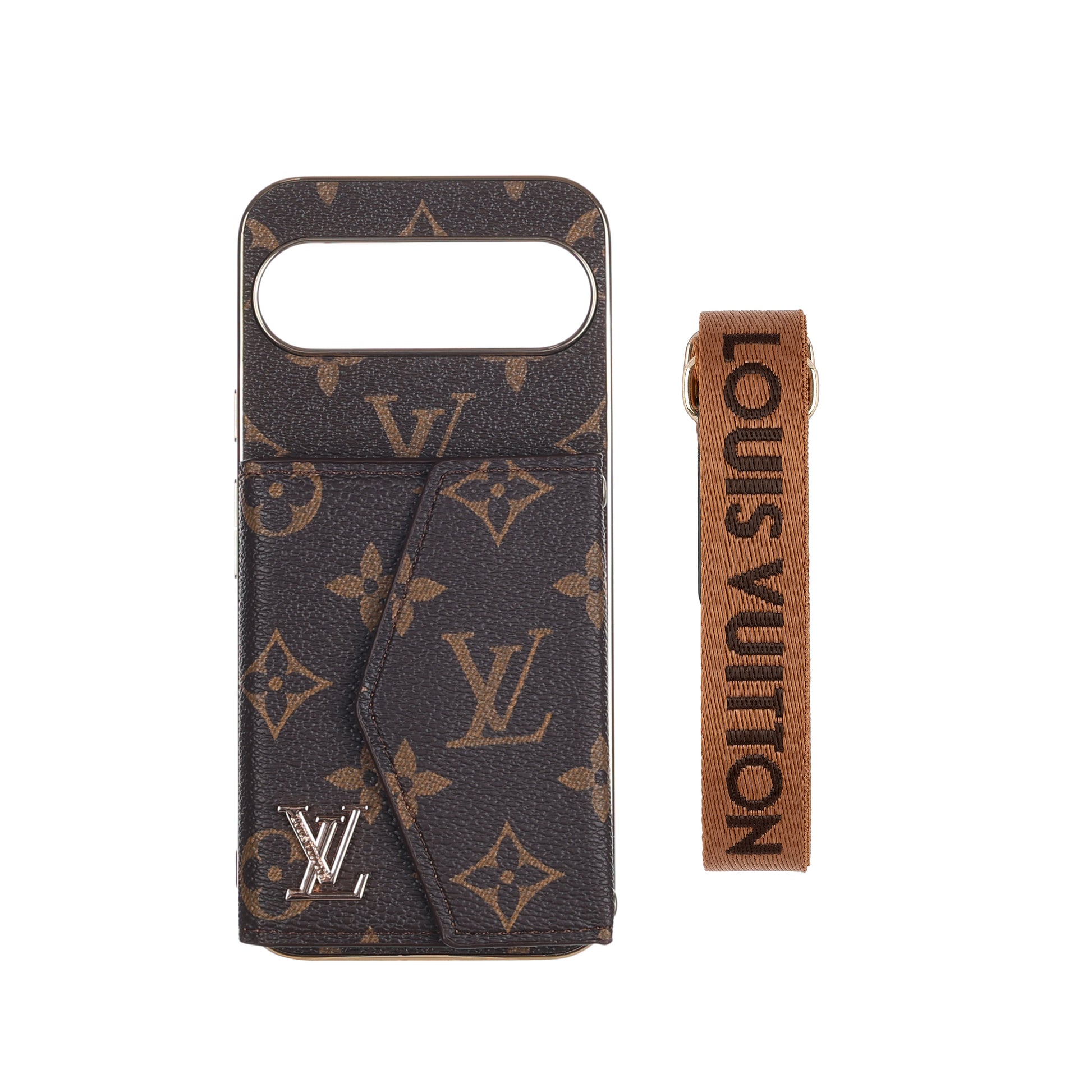 Louis Vuitton Google Pixel phone case With Card Holder & Strap
