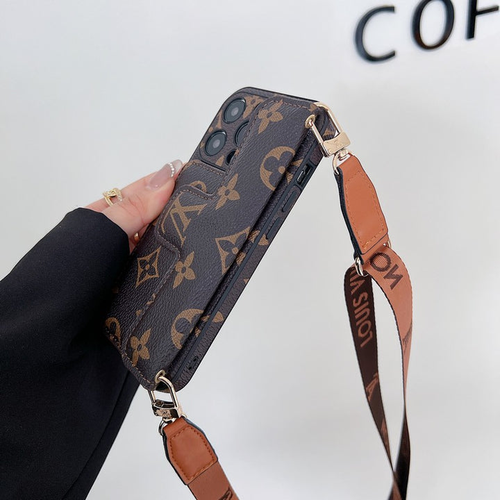 Luxury LV Card Holder Crossbody iPhone Case