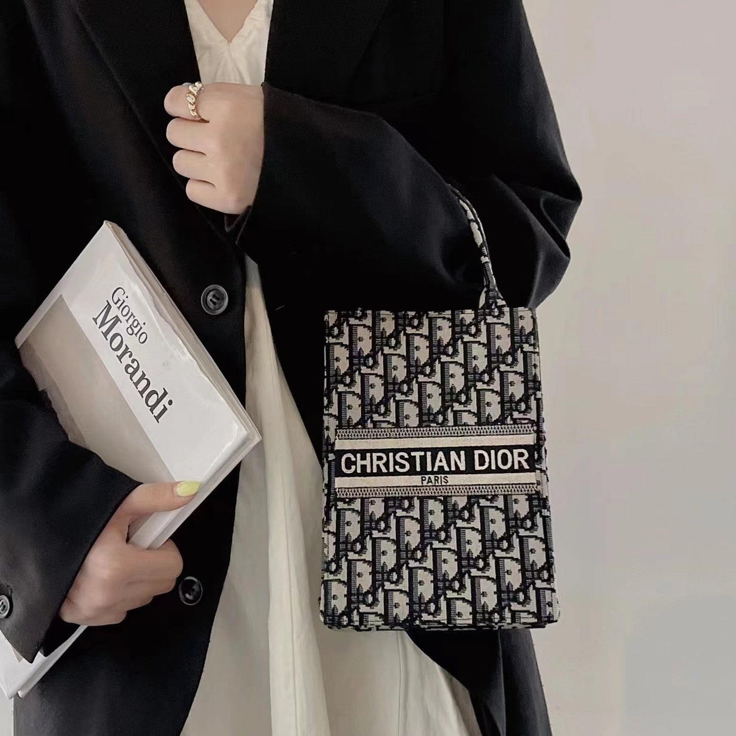 Designer Dior Tote Bag With Crossbody Strap