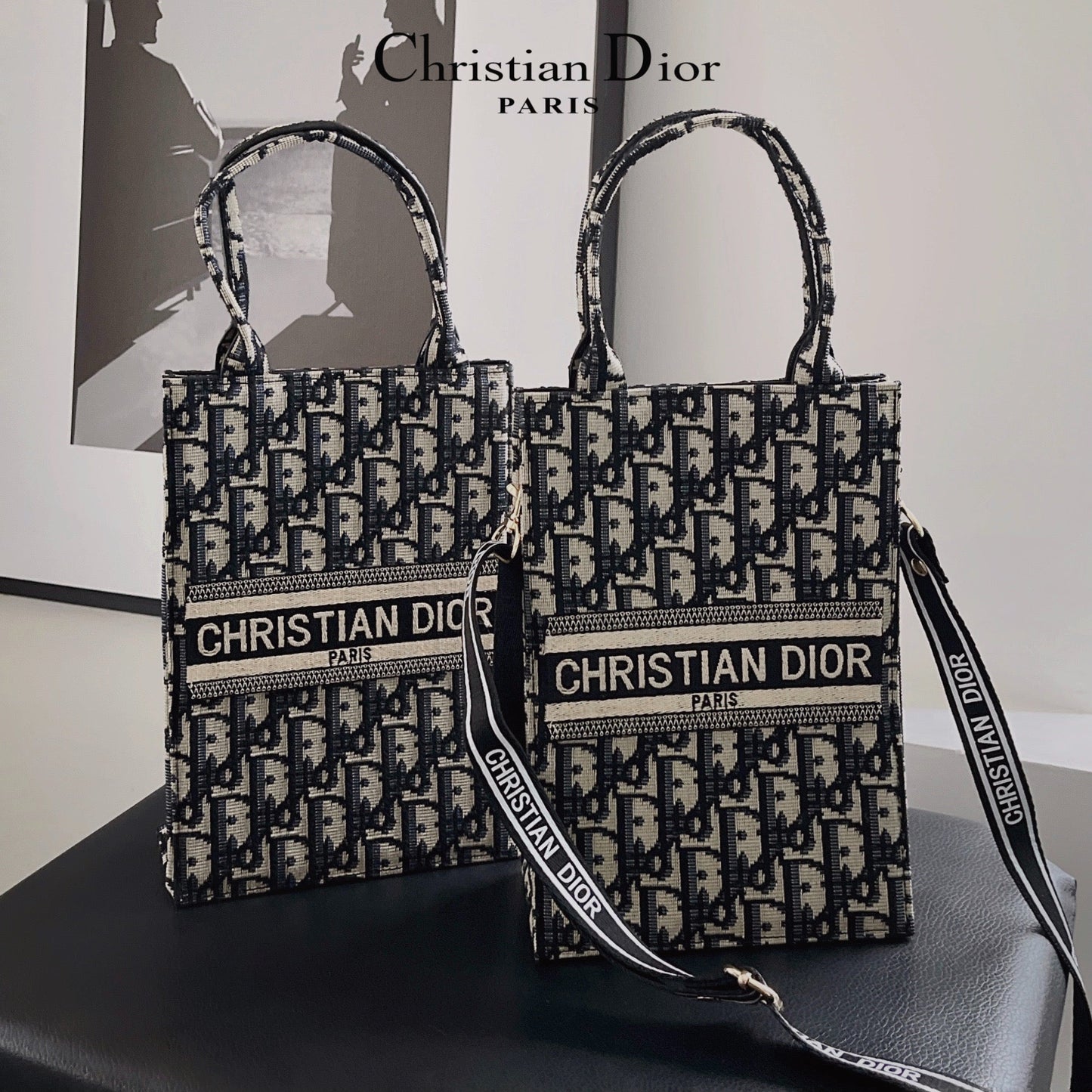 Designer Dior Tote Bag With Crossbody Strap