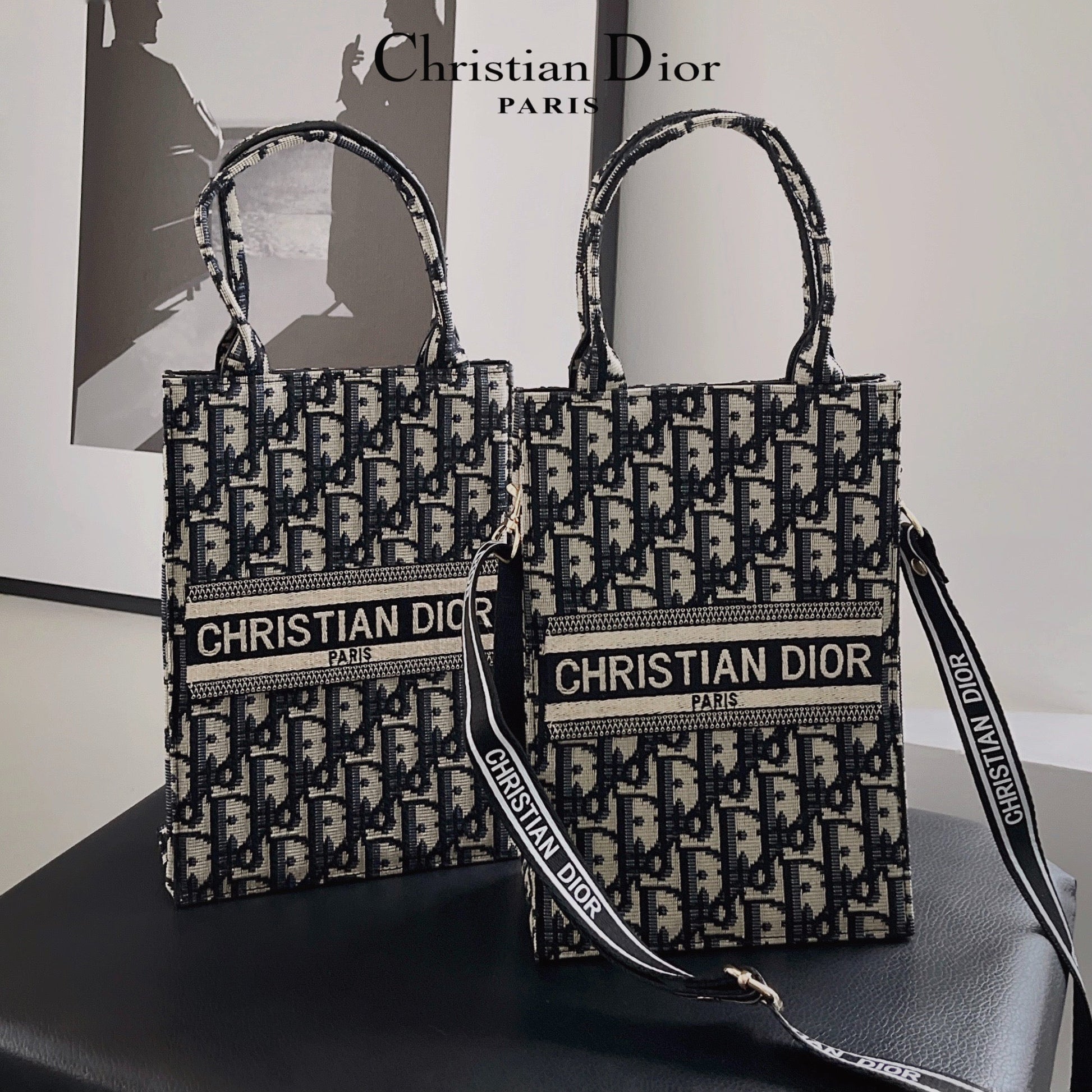 Designer Dior Tote Bag With Crossbody Strap