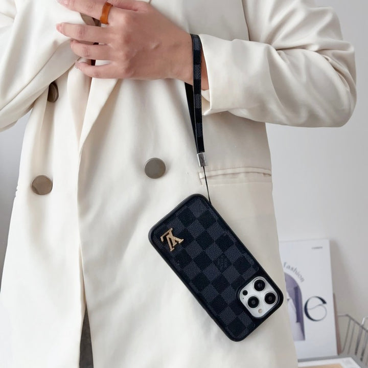 Designer Louis Vuitton IPhone Case With Hand Strap
