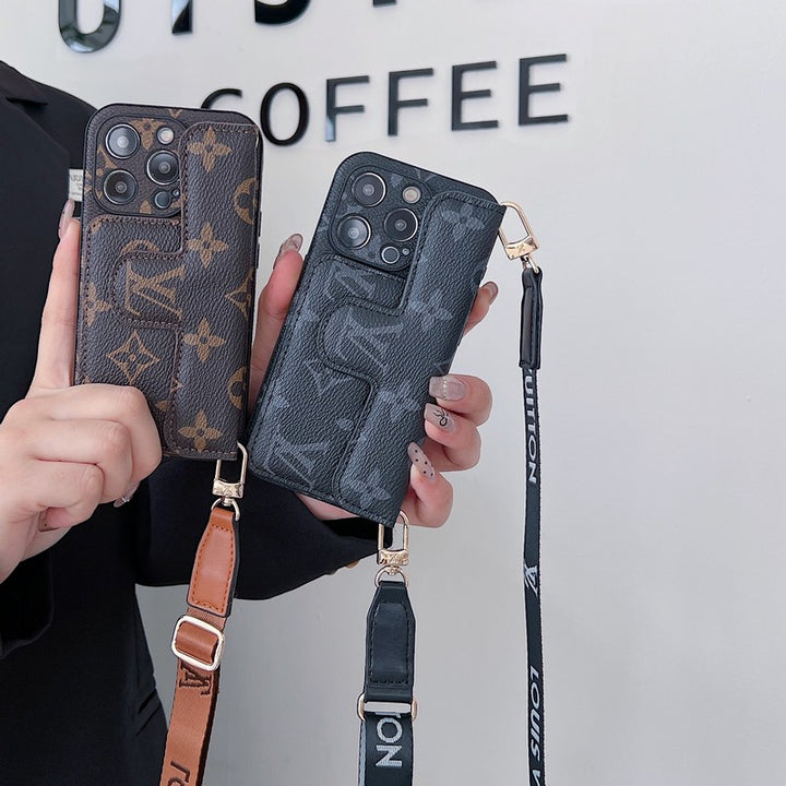 Luxury LV Card Holder Crossbody iPhone Case