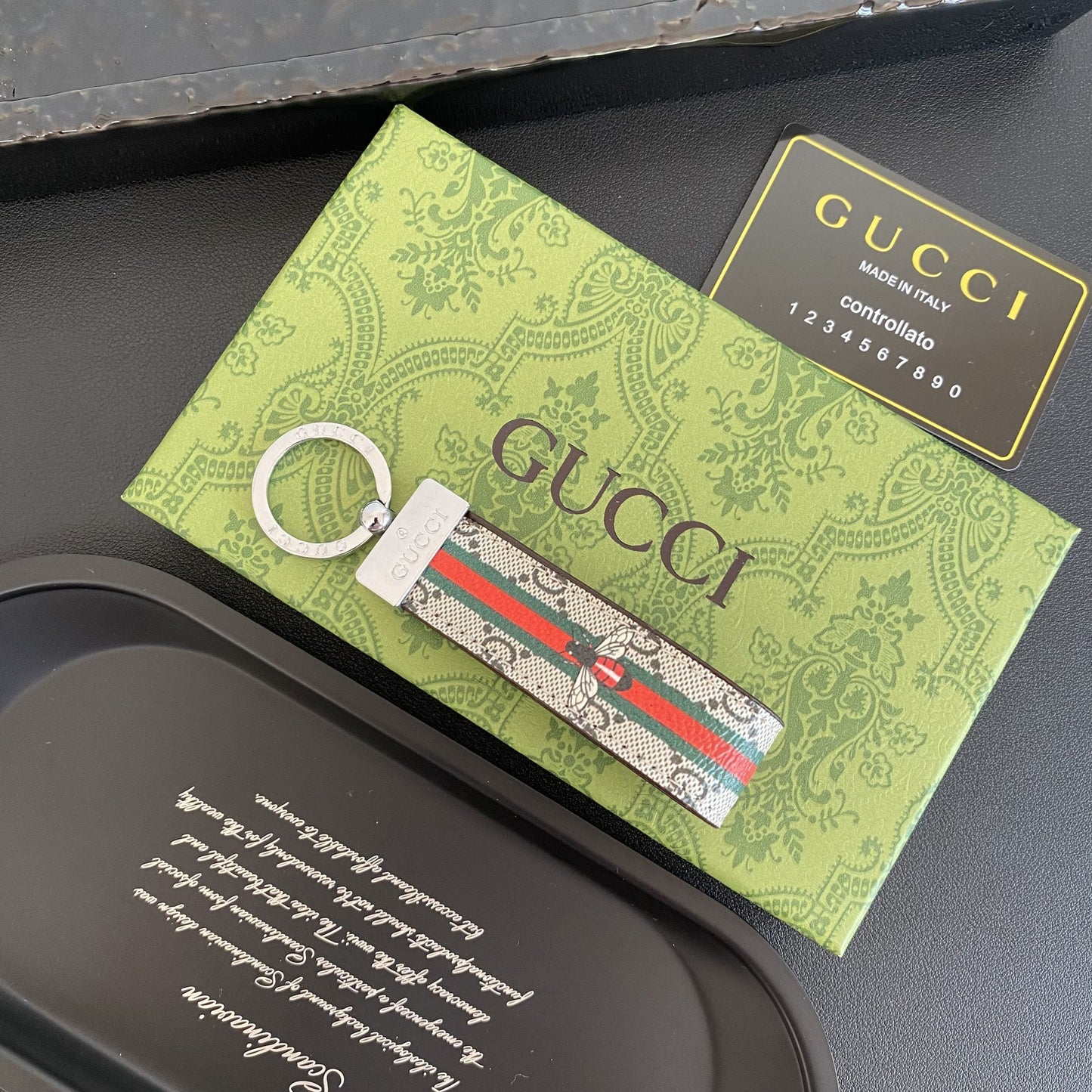 Leather Gucci Key Holder Bag Charm