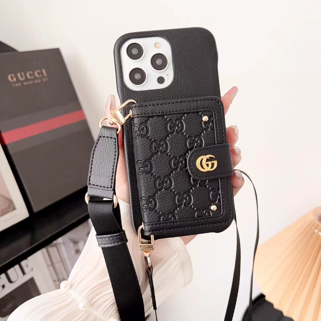 Shockproof Gucci Phone Case With a Strap Card On Back – Luxury Designer Phone Case