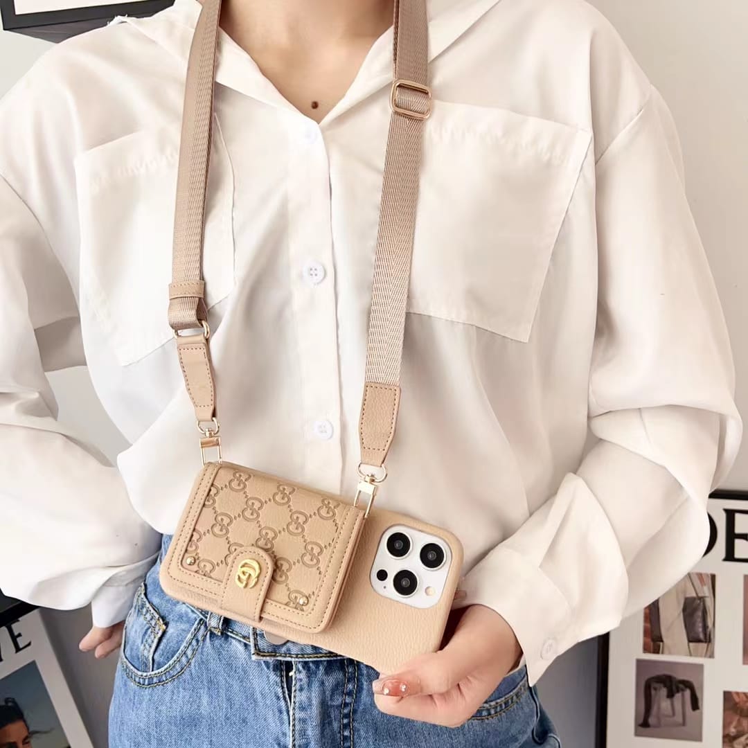 Shockproof Gucci Phone Case With a Strap Card On Back – Luxury Designer Phone Case