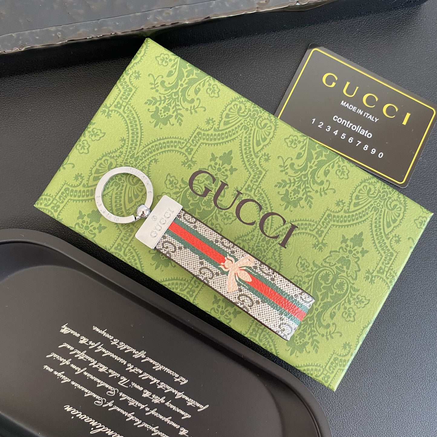 Leather Gucci Key Holder Bag Charm