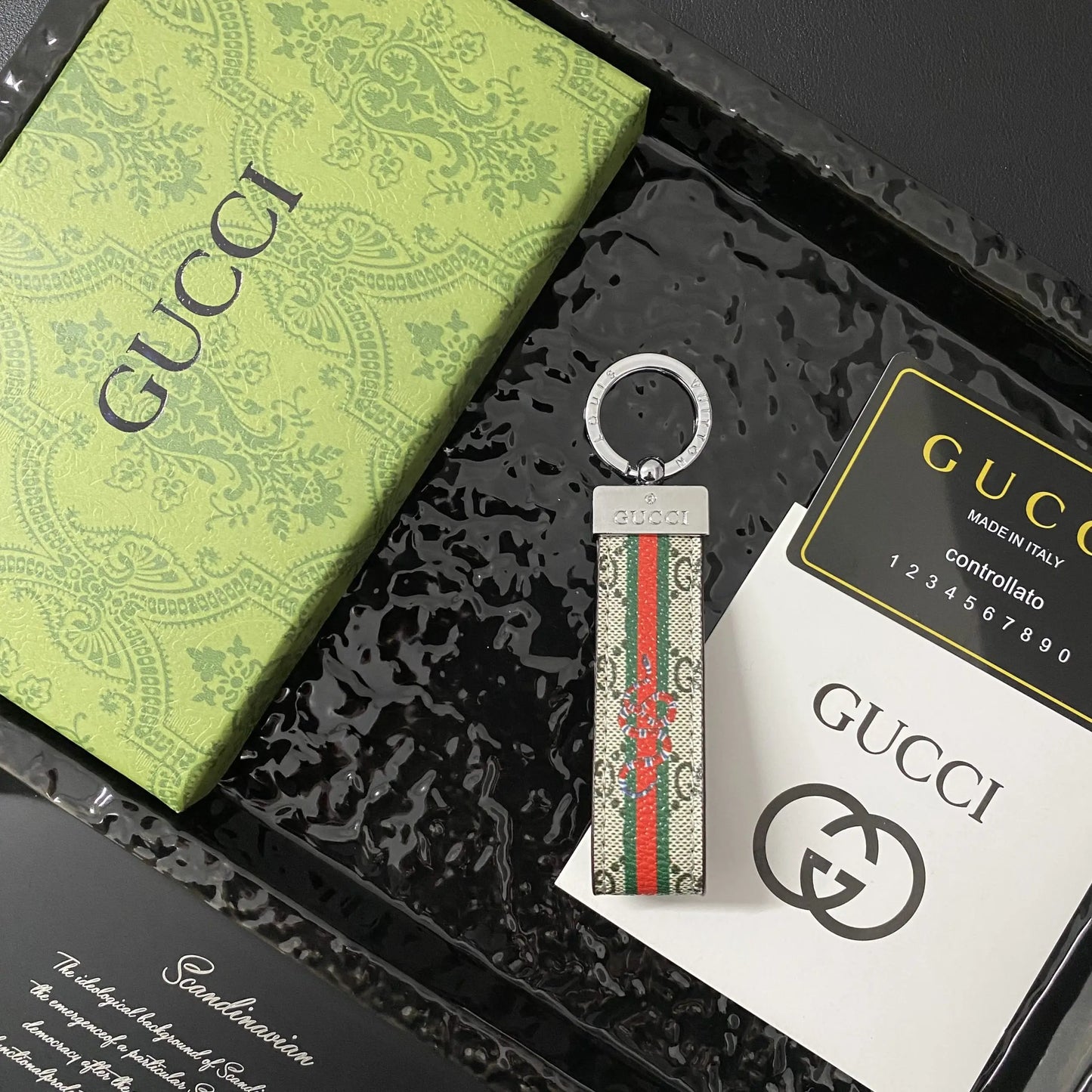 Leather Gucci Key Holder Bag Charm