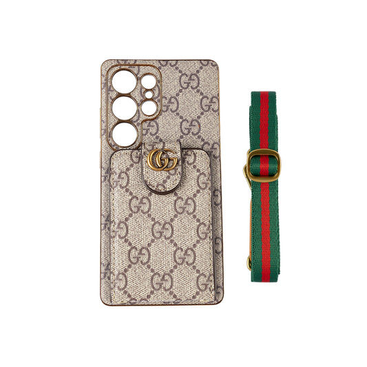 Designer Advanced Leather Samsung Phone Case with Wallet and Strap. Inspired