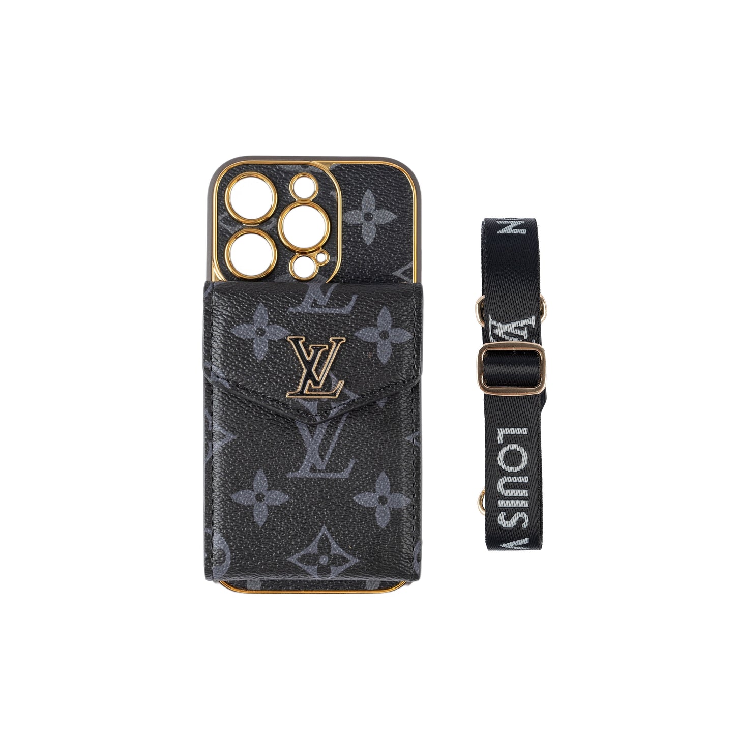 Luxury Louis Vuitton IPhone Case With ID Card Holder And Strap