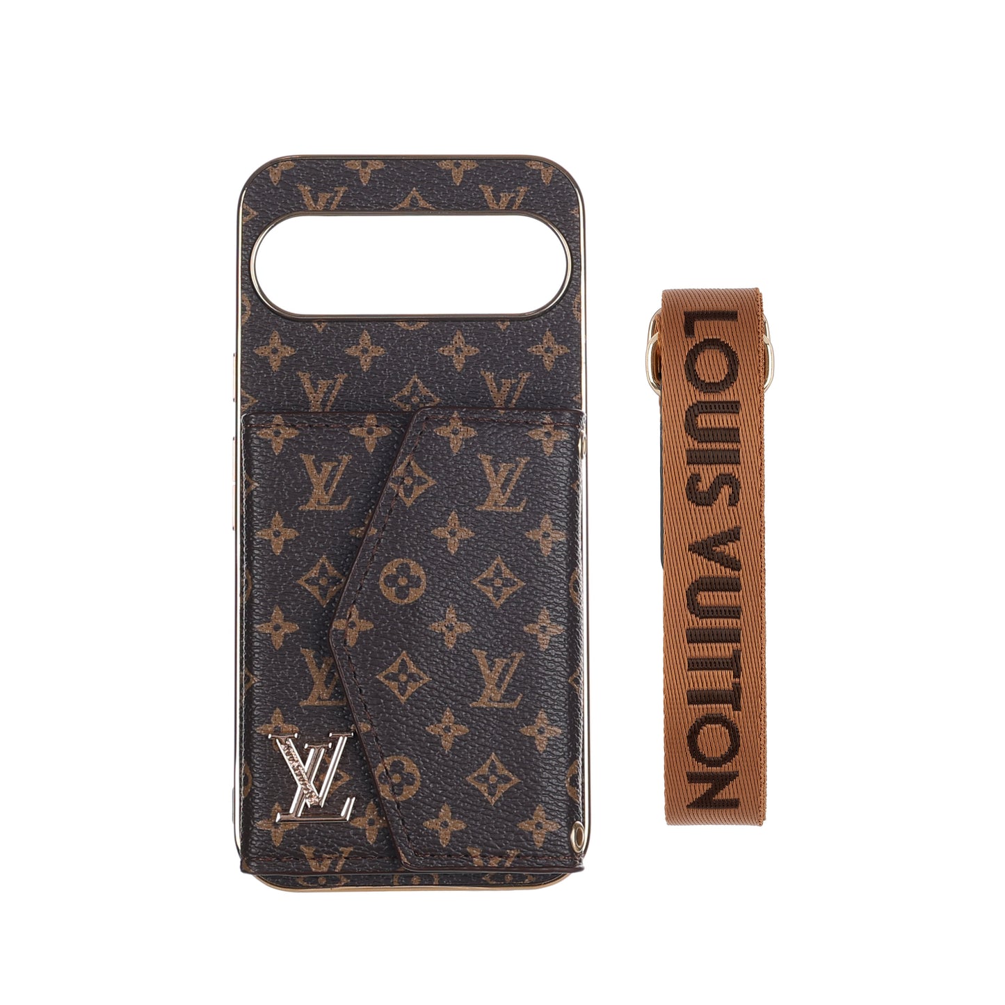 Luxury Louis Vuitton Google Pixel phone case With Card Holder & Strap