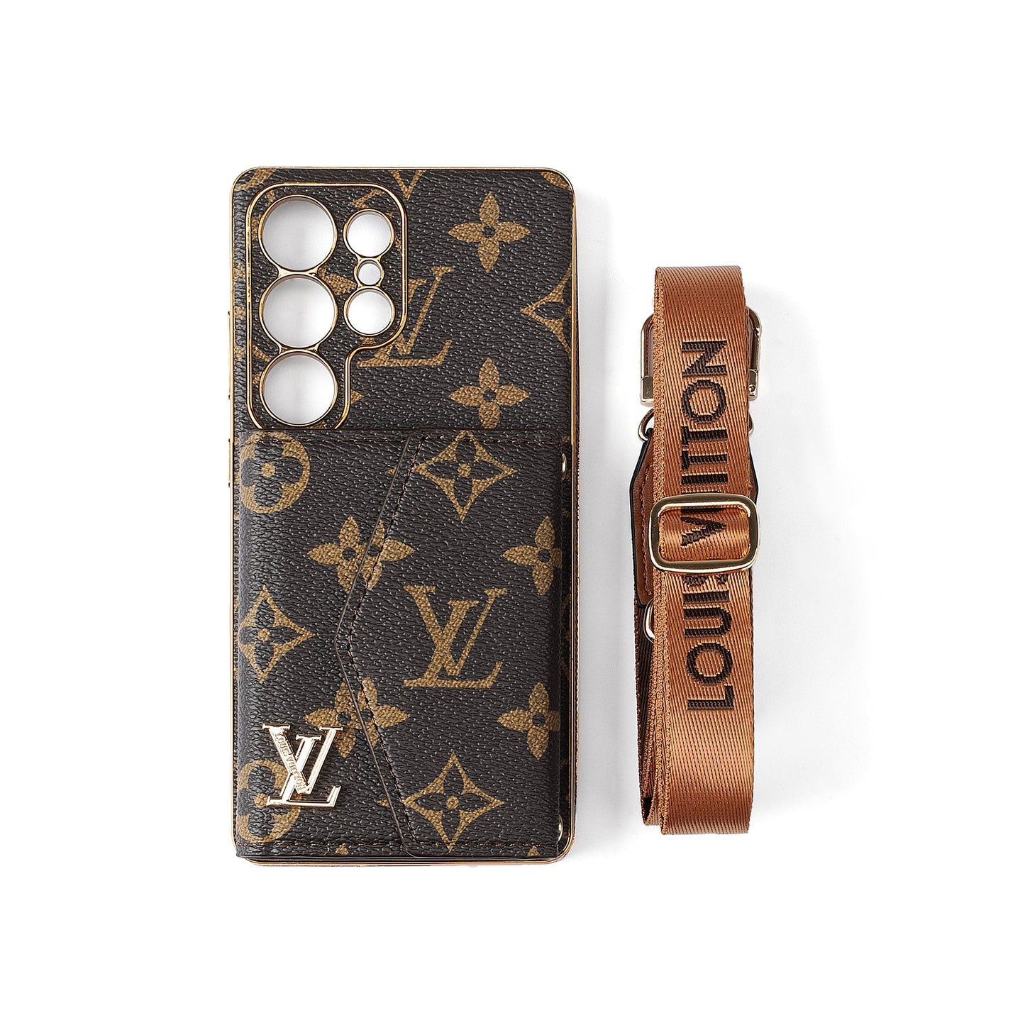 Designer Advanced Leather Samsung Phone Case with Wallet and Strap. Inspired