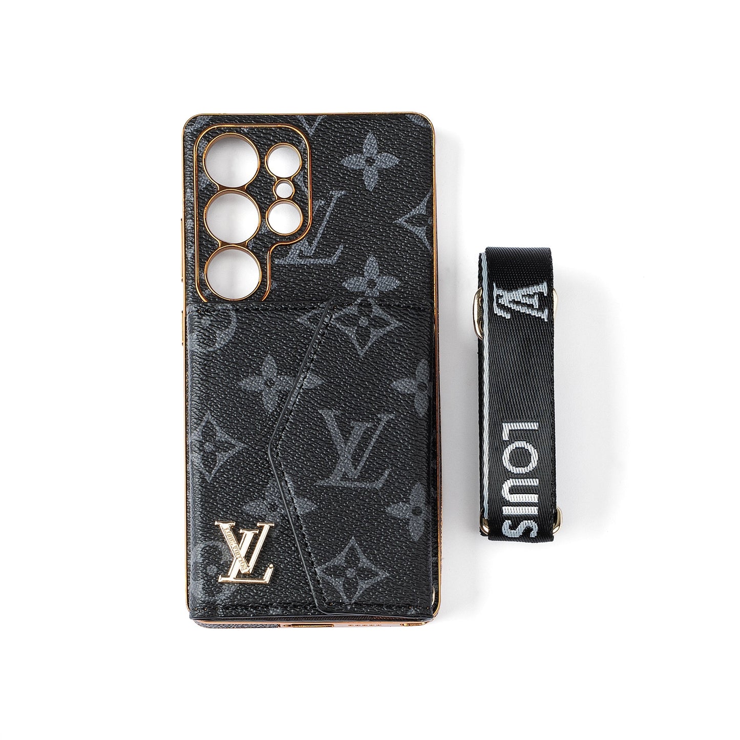 Designer Advanced Leather Samsung Phone Case with Wallet and Strap. Inspired