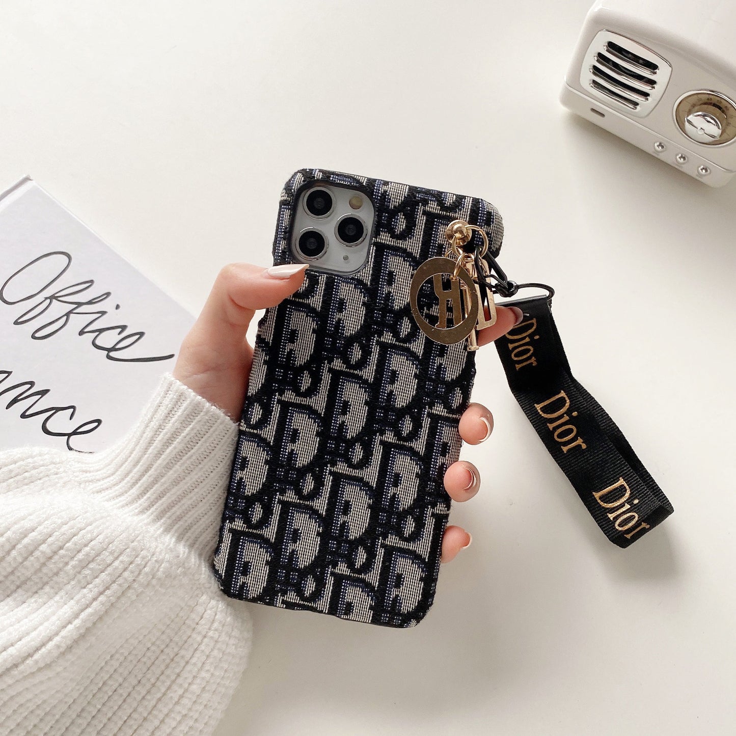 Designer Lady Dior Phone Case With Strap