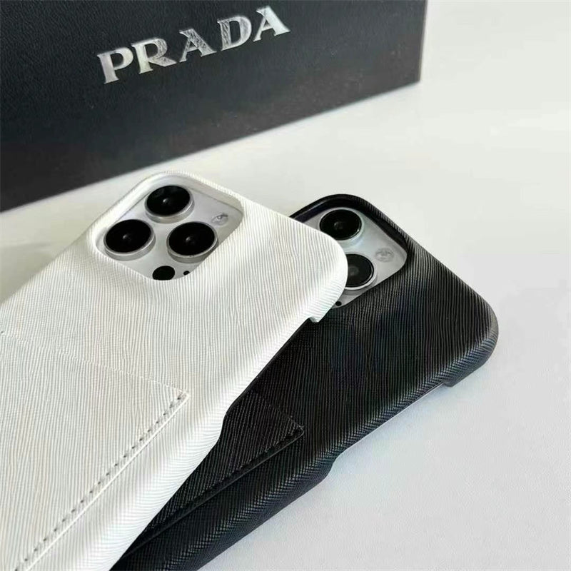 Luxury Prada Apple iPhone Case With Card Holder