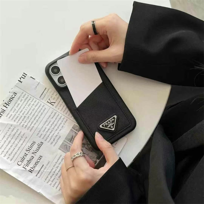 Luxury Prada Apple iPhone Case With Card Holder
