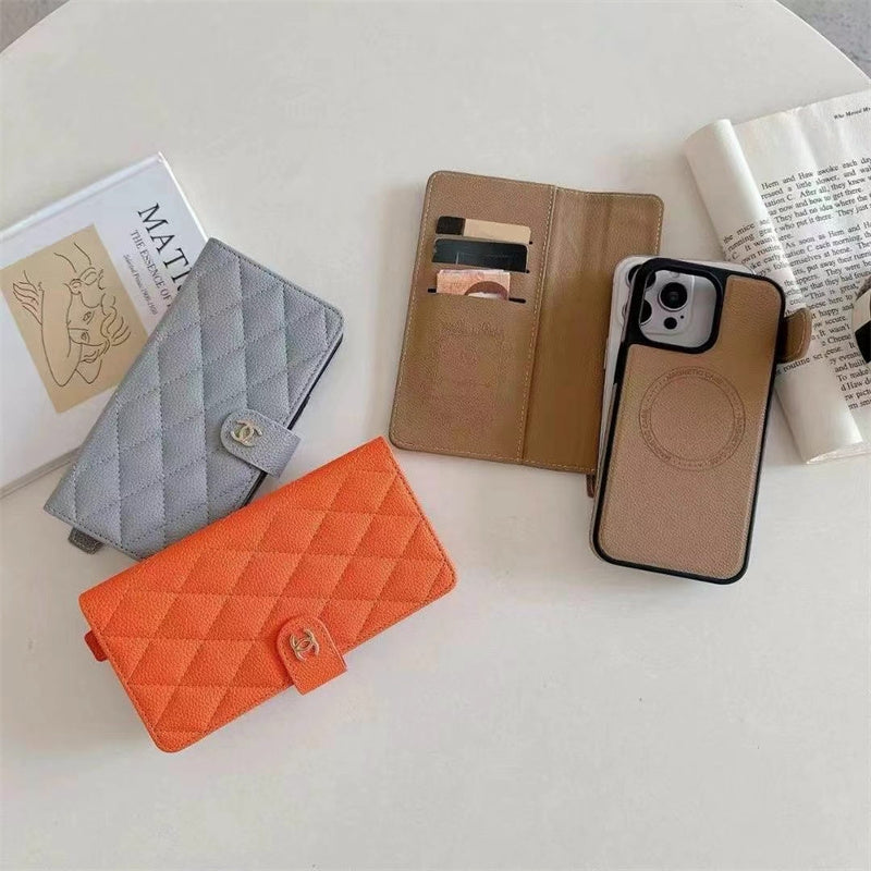 Premium Chanel Leather Wallet Leather Crossbody Bag Apple iPhone Case