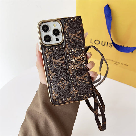 Monogram LV Leather iPhone Case With Strap