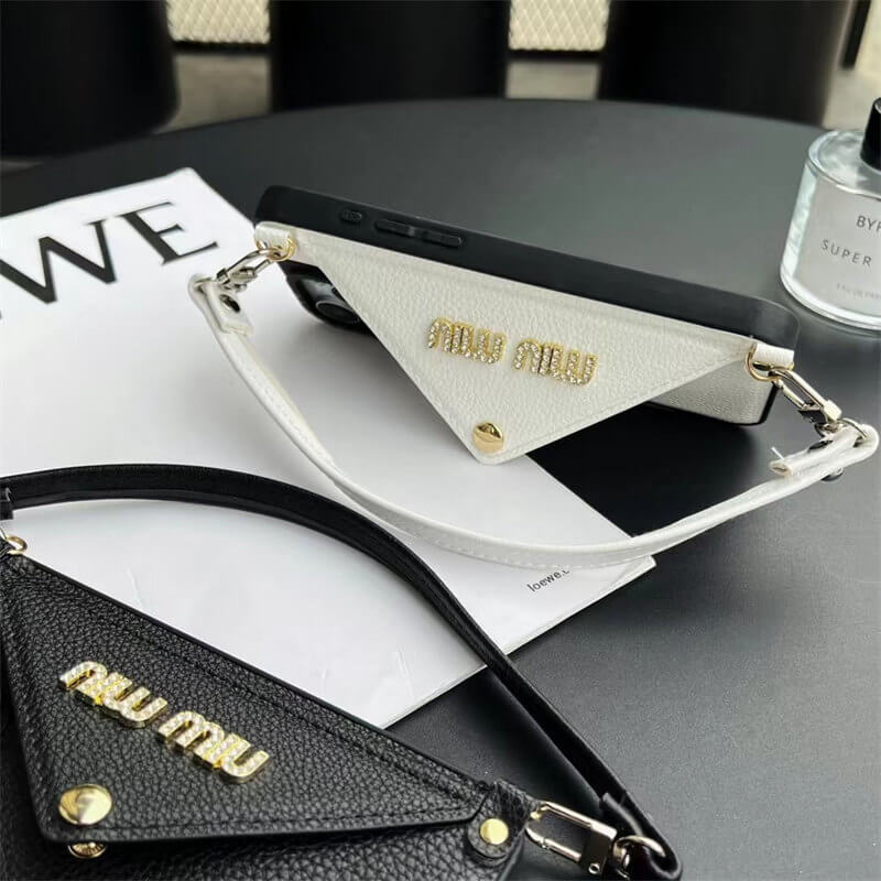 Leather wrist strap Miu Miu Apple iPhone Case