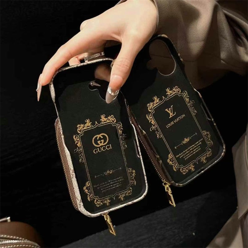 Monogram LV Leather iPhone Case with Card Holder