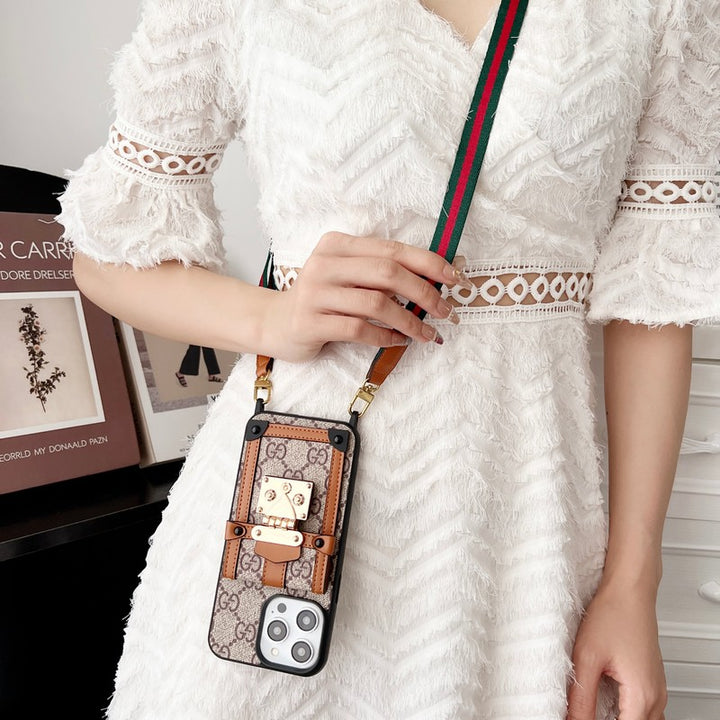 Luxury GUCCI  IPHONE CASE WITH STRAP