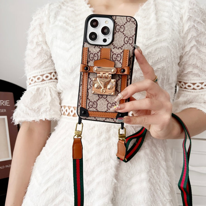 Luxury GUCCI  IPHONE CASE WITH STRAP