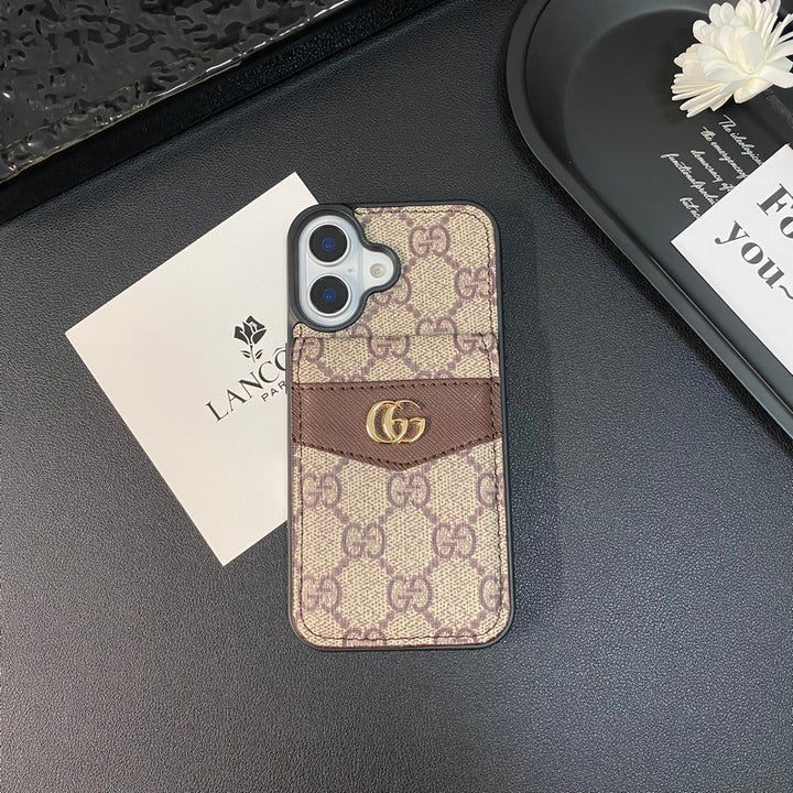 Luxury Gucci & LV Case with Card Holder